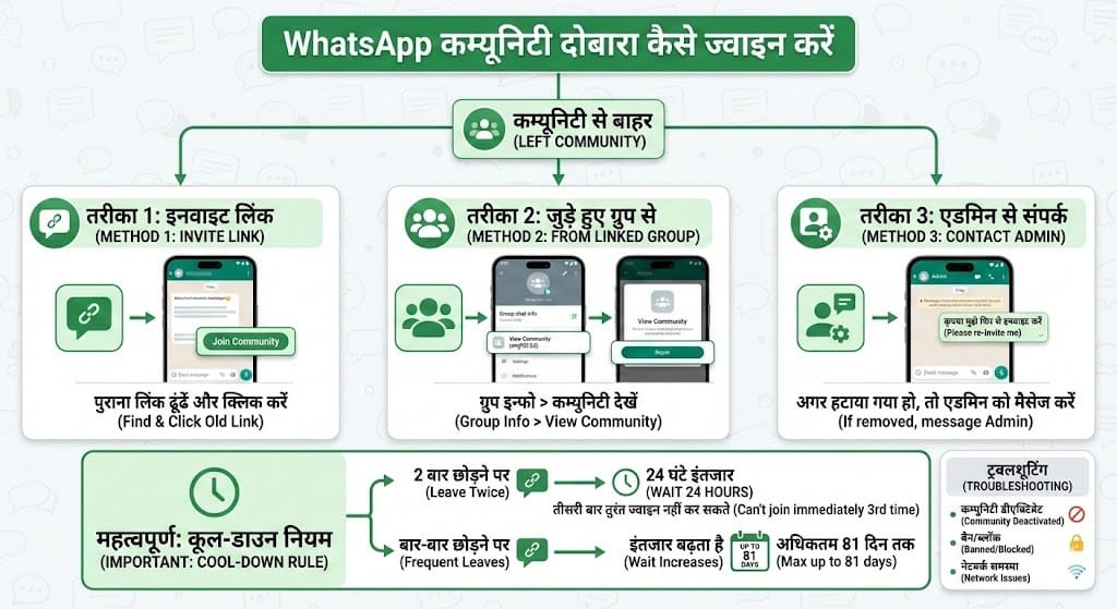 WhatsApp कम्युनिटी को दोबारा कैसे ज्वाइन करें?
