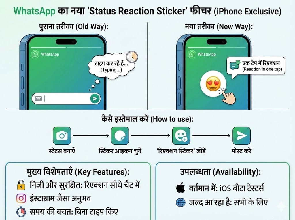 चुपके से आया WhatsApp का ये 'सीक्रेट' अपडेट! अब स्टेटस पर Instagram जैसा मजा, क्या आपके फोन में आया ये फीचर? अभी चेक करें चुपके से आया WhatsApp का ये ‘सीक्रेट’ अपडेट! अब स्टेटस पर Instagram जैसा मजा, क्या आपके फोन में आया ये फीचर? अभी चेक करें