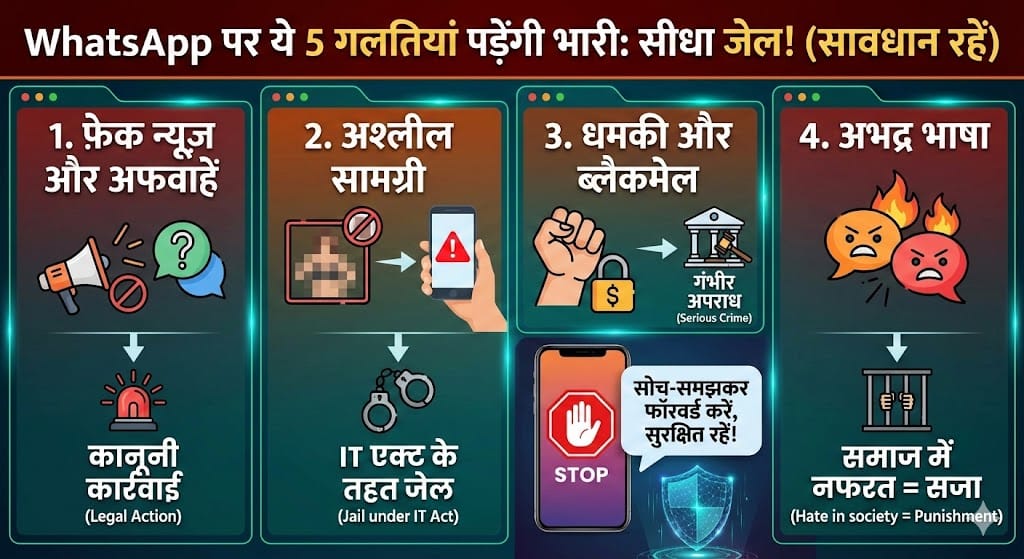 WhatsApp पर भूलकर भी ना करें ये 5 गलतियां: जाना पड़ सकता है सीधे जेल!