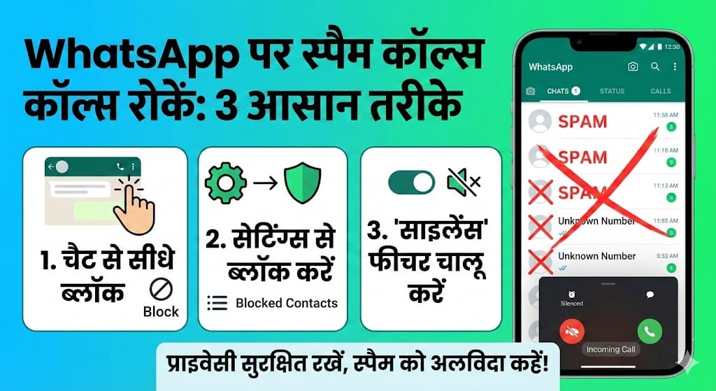WhatsApp पर स्पैम कॉल्स से हैं परेशान? ऐसे करें हमेशा के लिए ब्लॉक (Step-by-Step Setting) WhatsApp पर स्पैम कॉल्स से हैं परेशान? ऐसे करें हमेशा के लिए ब्लॉक (Step-by-Step Setting)