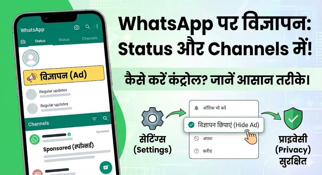 WhatsApp Status और Channels में विज्ञापन: अब नहीं बच पाएंगे आप? जानें कंट्रोल करने के तरीके WhatsApp Status और Channels में विज्ञापन: अब नहीं बच पाएंगे आप? जानें कंट्रोल करने के तरीके