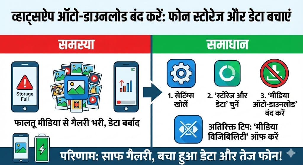 WhatsApp Storage Full? फालतू Photos/Videos को गैलरी में आने से ऐसे रोकें WhatsApp Storage Full