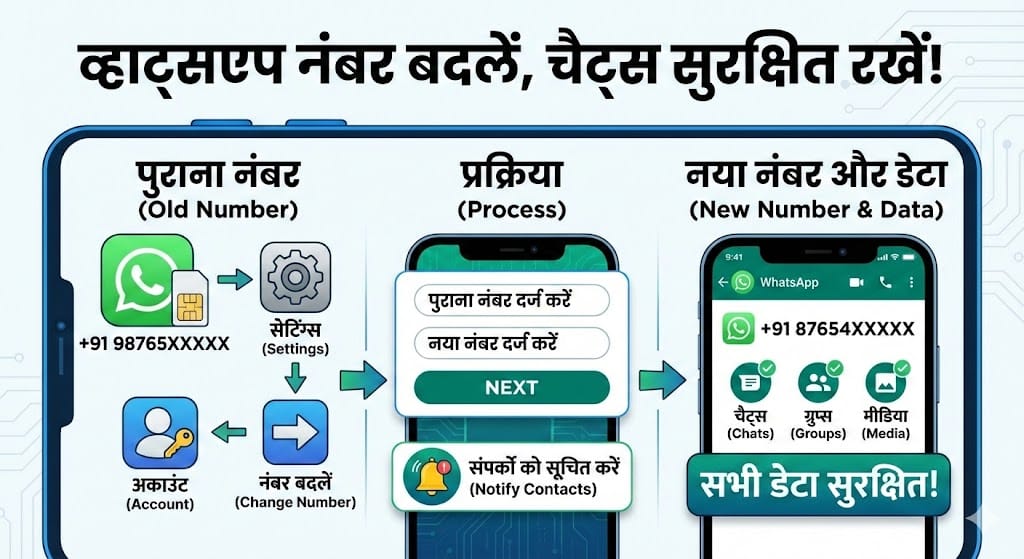 WhatsApp Number Kaise Badle?