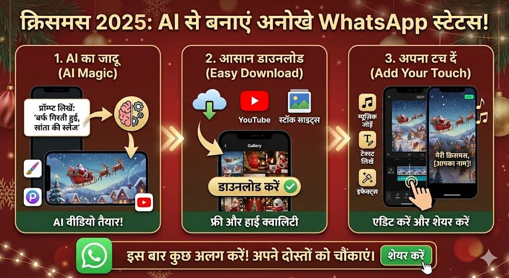 Christmas 2025: AI से बनाएं सबसे अनोखे WhatsApp Status Video - फ्री और आसान तरीके