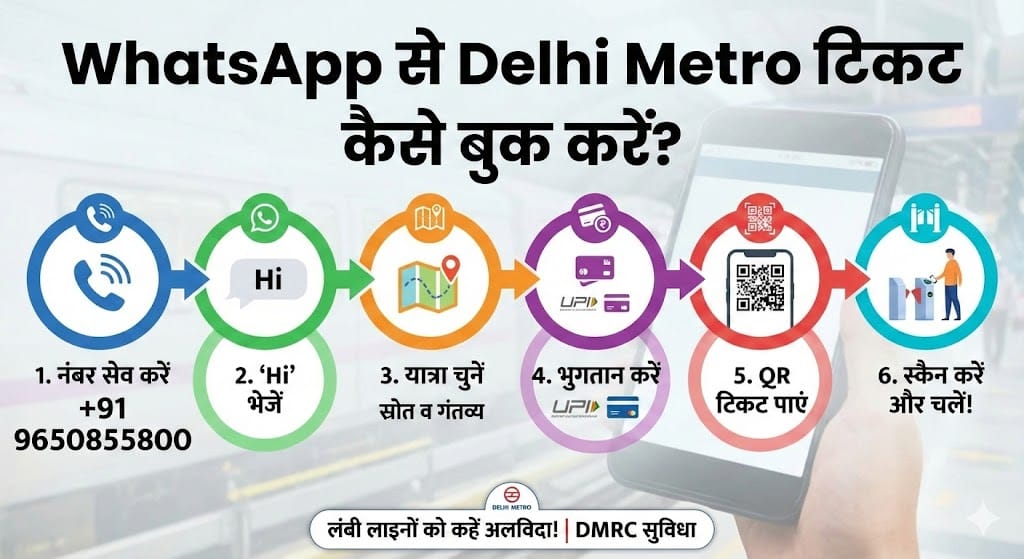 WhatsApp से Delhi Metro Ticket कैसे बुक करें?