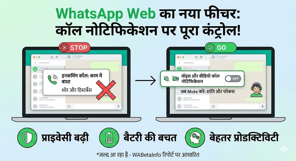 WhatsApp Web Update: अब Voice और Video Calls के नोटिफिकेशन पर पाएं पूरा कंट्रोल