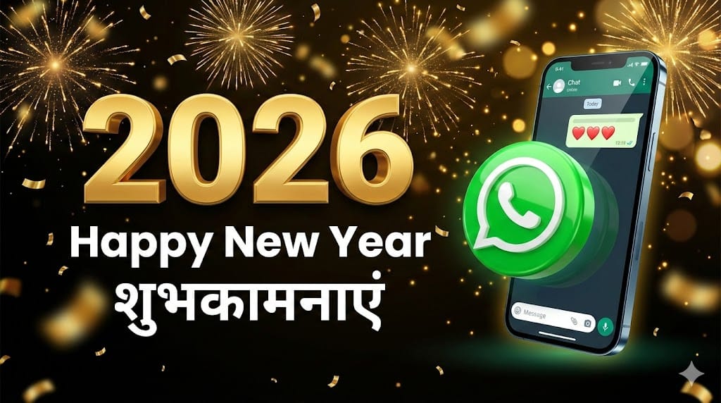 Happy New Year 2026 WhatsApp Wishes in Hindi: 100+ दिल छू लेने वाले संदेश, शायरी और कोट्स (Images & Status) Happy New Year 2026 WhatsApp Wishes in Hindi: