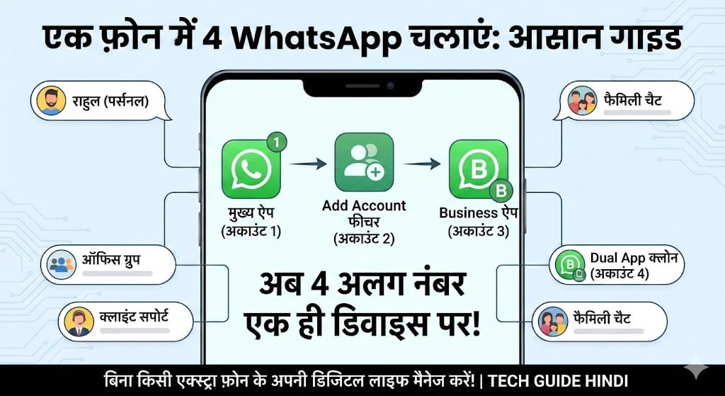 एक ही फोन में 4 WhatsApp कैसे चलाएं? बस इस सेटिंग को करना होगा ऑन 