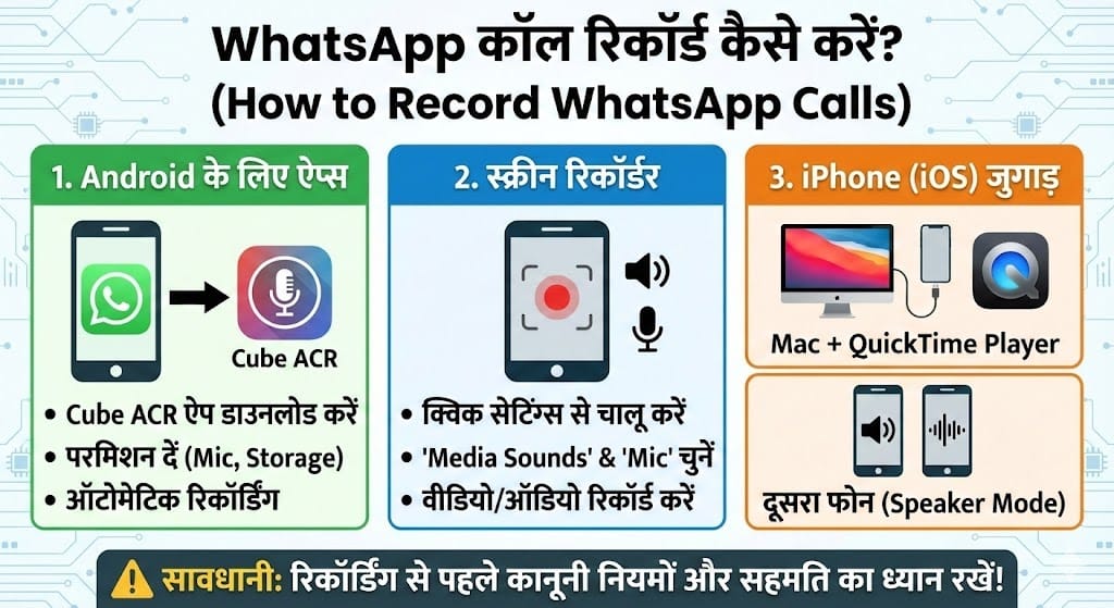 How To Record WhatsApp Calls? Android और iPhone पर कॉल रिकॉर्ड कैसे करें?
