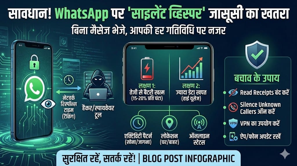 WhatsApp Spy Tool Alert: बिना मैसेज भेजे हो रही है करोड़ों यूजर्स की जासूसी, ऐसे बचें WhatsApp Spy Tool Alert: बिना मैसेज भेजे हो रही है करोड़ों यूजर्स की जासूसी, ऐसे बचें