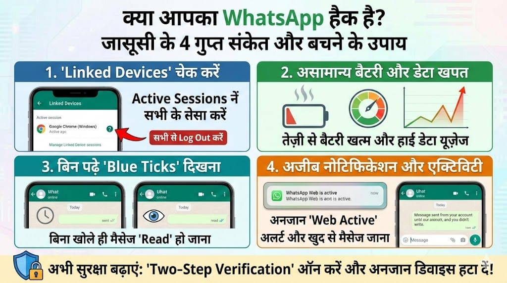 मुझे कैसे पता चलेगा कि कोई मेरे व्हाट्सएप संदेशों को दूसरे डिवाइस से पढ़ रहा है?