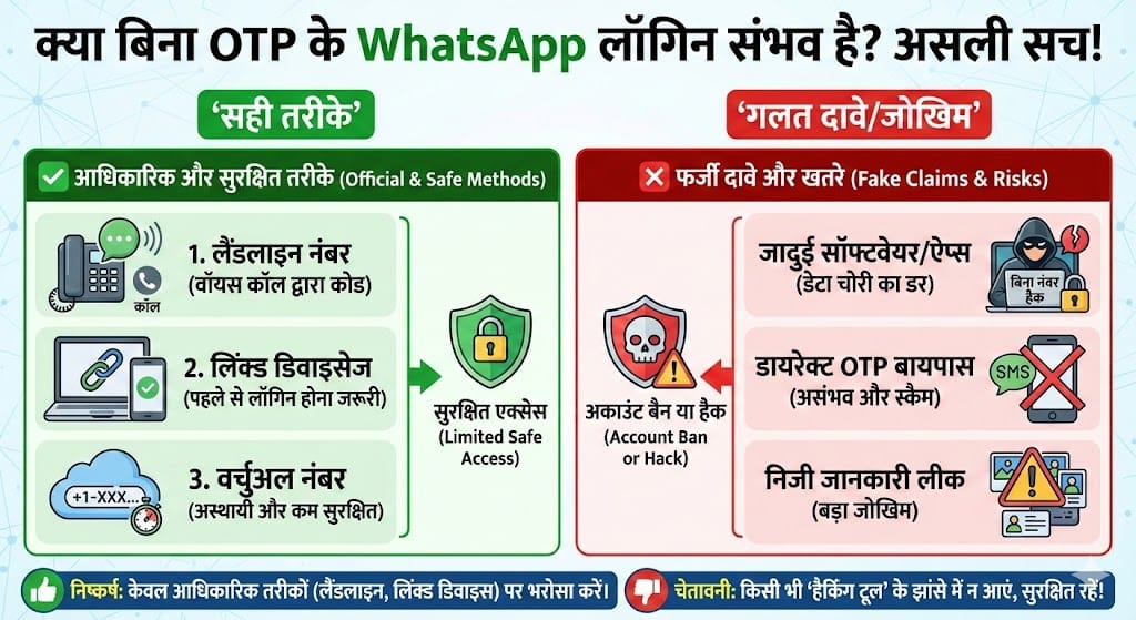 क्या बिना OTP के WhatsApp चला सकते हैं?