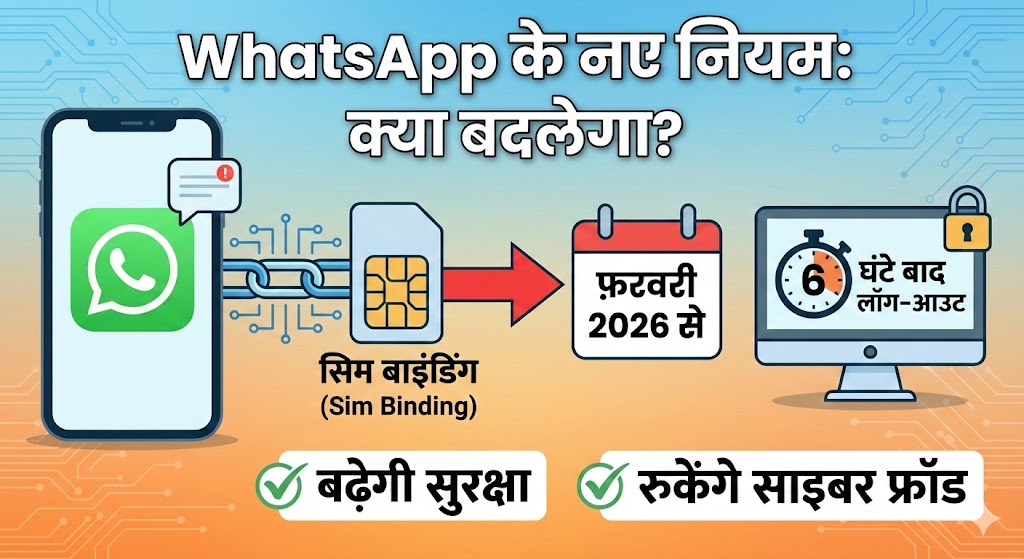 WhatsApp SIM Binding Rule 2026: फरवरी से बदल जाएगा चैटिंग का अंदाज, 15 दिन में लागू होगा यह बड़ा नियम! WhatsApp SIM Binding Rule