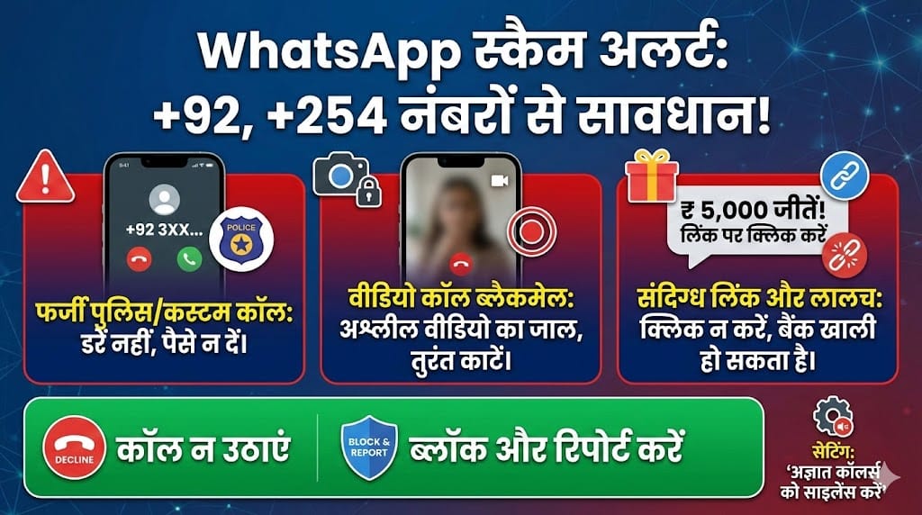 WhatsApp Scam Alert: +92 या +254 नंबर से आ रही है कॉल? भूलकर भी न उठाएं, वरना बैंक अकाउंट हो सकता है खाली WhatsApp Scam Alert