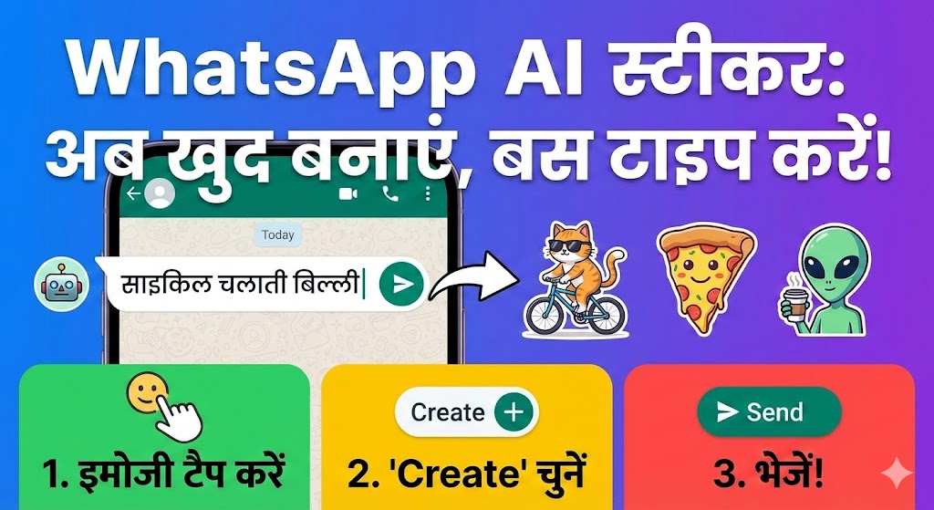 WhatsApp AI Sticker Feature: अब खुद बनाएं अनोखे स्टीकर्स, जानें स्टेप-बाय-स्टेप इस्तेमाल का तरीका WhatsApp AI Sticker Feature