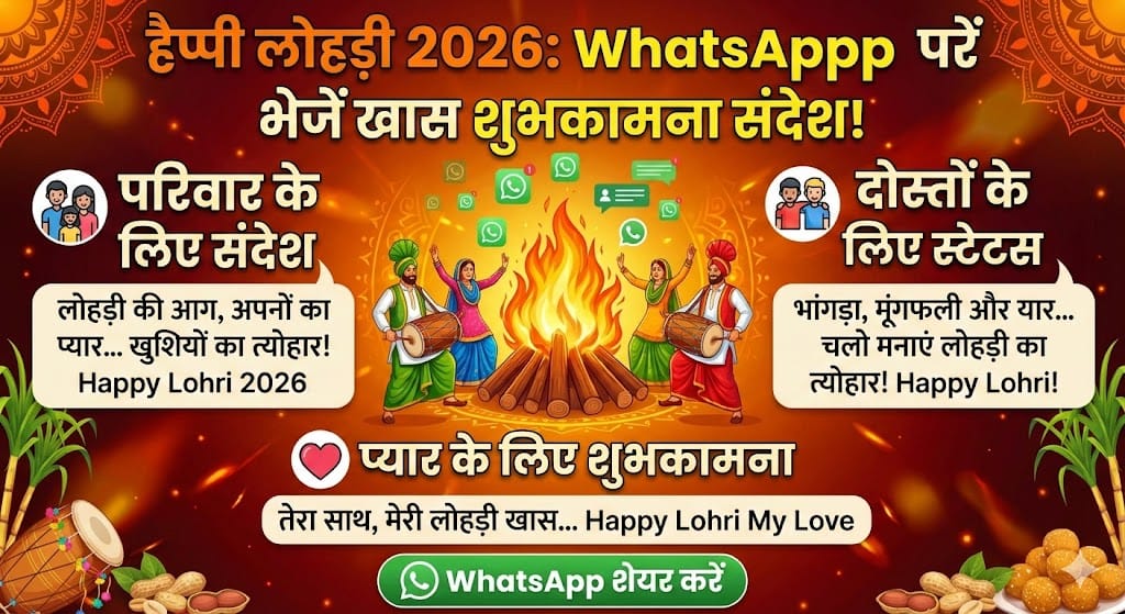 Happy Lohri 2026: Best 50+ WhatsApp Wishes, Status & Messages in Hindi