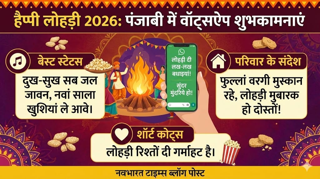 WhatsApp Special: Happy Lohri 2026 Wishes in Punjabi - दोस्तों और परिवार के लिए बेस्ट शायरी और कोट्स WhatsApp Special: Happy Lohri 2026 Wishes in Punjabi - दोस्तों और परिवार के लिए बेस्ट शायरी और कोट्स