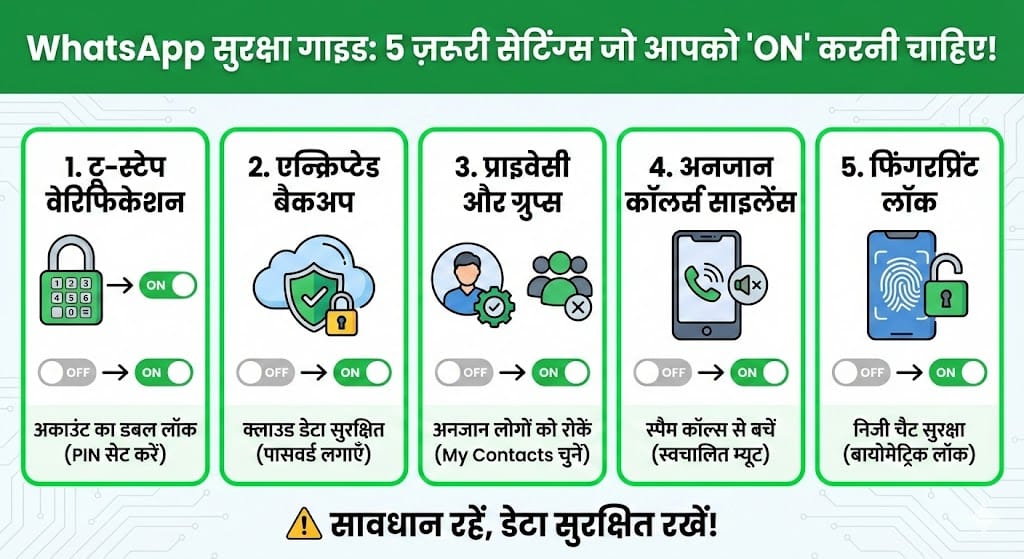WhatsApp की ये 5 खुफिया Settings आज ही ऑन करें, वरना हो सकता है भारी नुकसान!