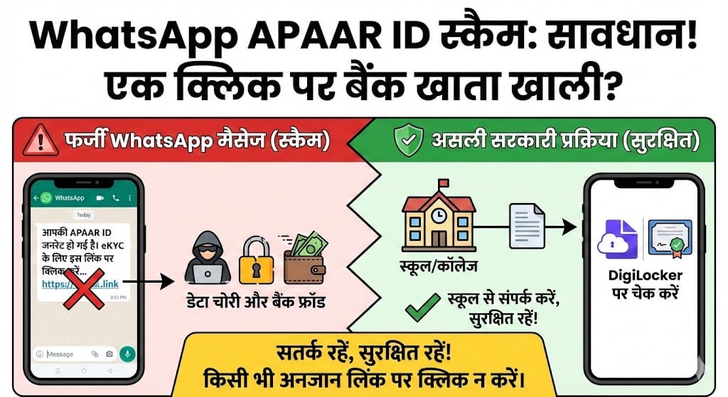 WhatsApp Alert: APAAR ID और eKYC का नया स्कैम! एक क्लिक और बैंक खाता खाली?