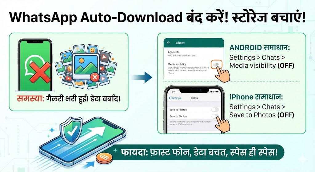 WhatsApp Auto-Download कैसे बंद करें? स्टोरेज और डेटा बचाने का सबसे आसान तरीका