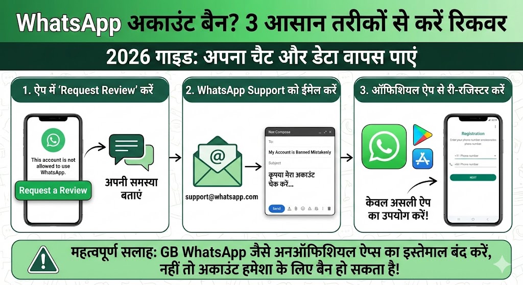WhatsApp Account Banned? सिर्फ 2 मिनट में Unban करने का Secret तरीका