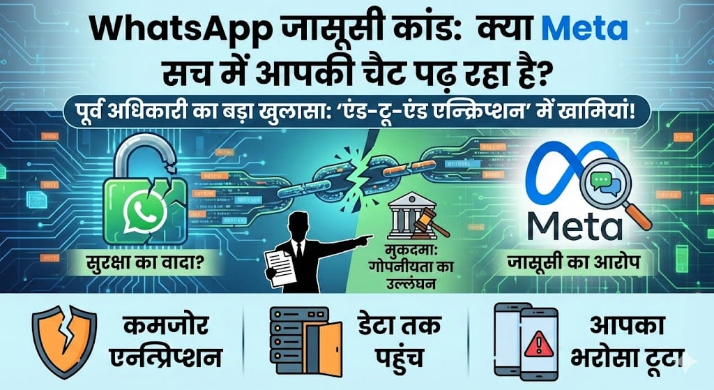 WhatsApp जासूसी कांड: क्या Meta सच में आपकी प्राइवेट चैट पढ़ सकता है? पूर्व अधिकारी का बड़ा खुलासा WhatsApp जासूसी कांड: क्या Meta सच में आपकी प्राइवेट चैट पढ़ सकता है? पूर्व अधिकारी का बड़ा खुलासा
