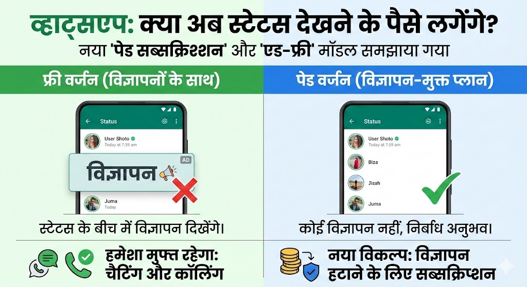 WhatsApp Paid Subscription Model: क्या अब WhatsApp फ्री नहीं रहेगा? जानिए Meta के नए Ad-Free प्लान की पूरी जानकारी