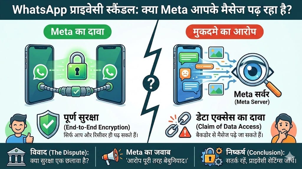 WhatsApp Privacy Scandal: क्या Meta सच में आपके WhatsApp Messages पढ़ सकता है? जानें सच्चाई