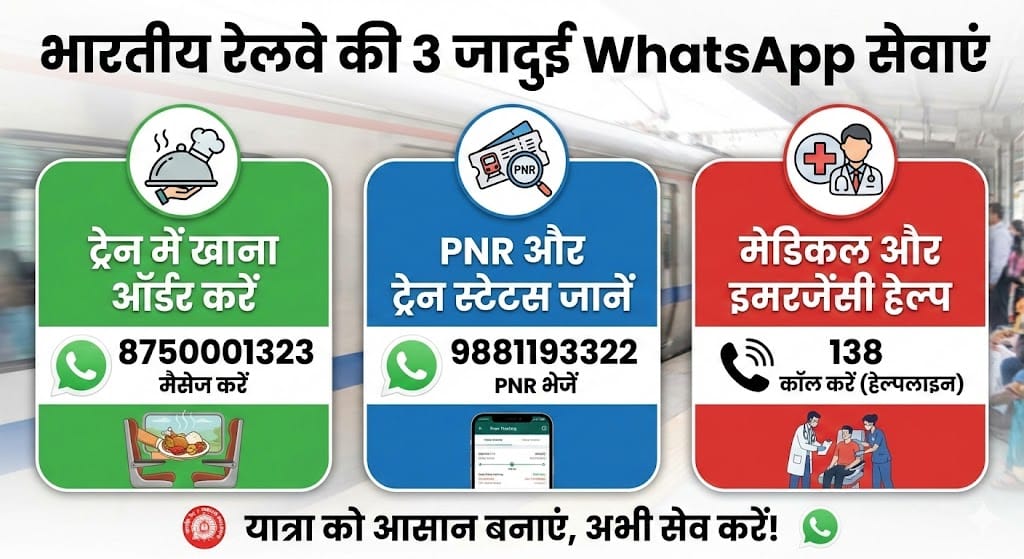 Indian Railways WhatsApp Numbers: ट्रेन में खाना, PNR और मेडिकल हेल्प के लिए 3 जादुई WhatsApp नंबर