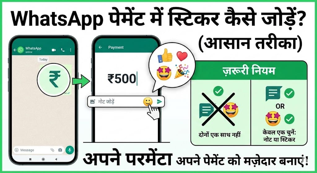 WhatsApp Payment के दौरान फनी और कूल Stickers कैसे भेजें? - पूरा तरीका जानें WhatsApp Payment के दौरान फनी और कूल Stickers कैसे भेजें? - पूरा तरीका जानें