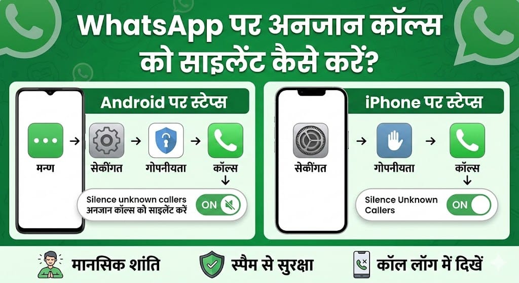 WhatsApp पर अनजान नंबरों से हैं परेशान? ऐसे करें Silence Unknown Callers (Android & iPhone) WhatsApp पर अनजान नंबरों से हैं परेशान? ऐसे करें Silence Unknown Callers (Android & iPhone)