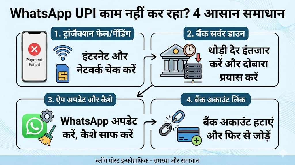 WhatsApp Bank Server Down: ट्रांजैक्शन फेल होने पर क्या करें? सॉल्यूशन और मनी बैक तरीका!