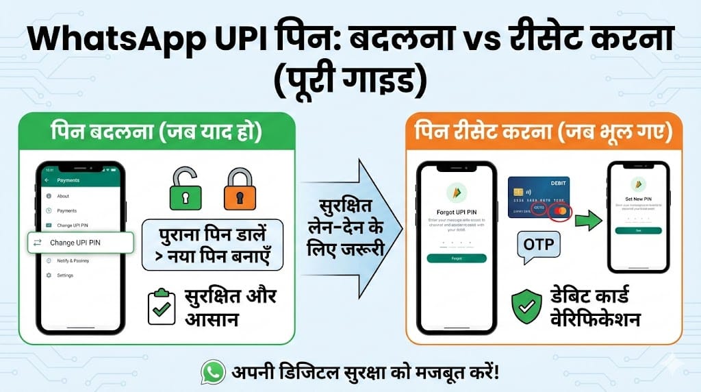 WhatsApp UPI पिन भूल गए? 2 मिनट में ऐसे बदलें या रीसेट करें