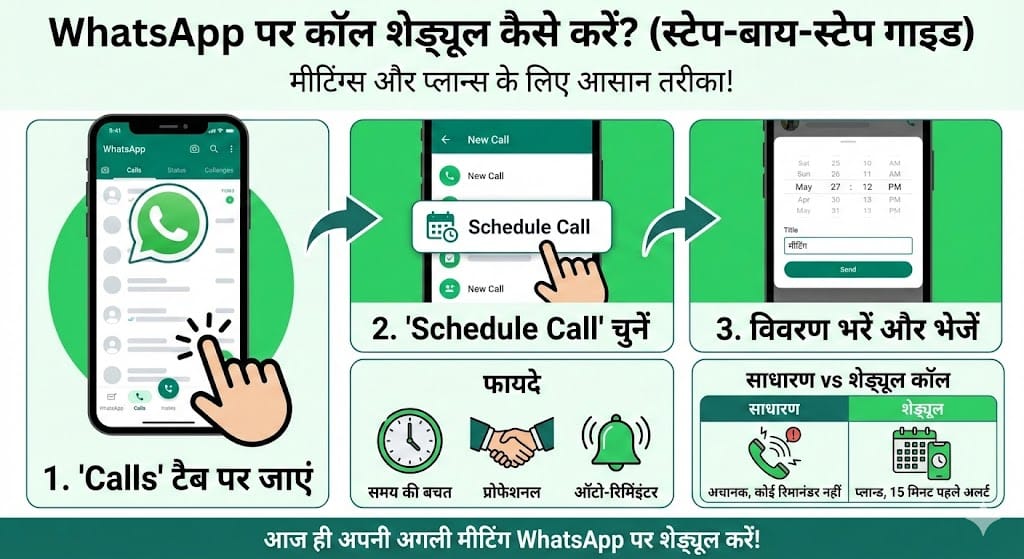 WhatsApp Call Scheduling: मीटिंग्स के लिए WhatsApp पर कॉल शेड्यूल कैसे करें? WhatsApp Call Scheduling: मीटिंग्स के लिए WhatsApp पर कॉल शेड्यूल कैसे करें?