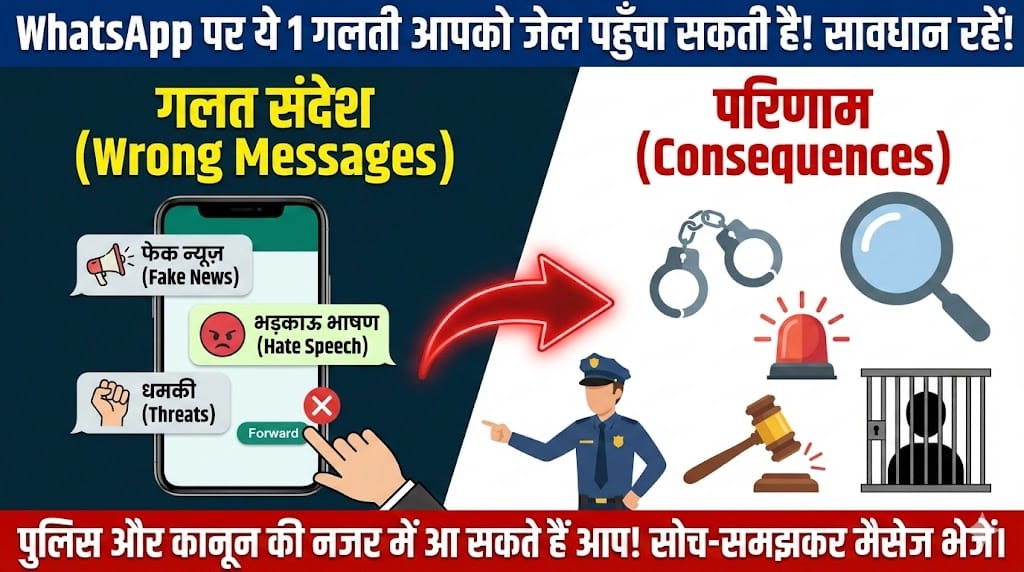 WhatsApp Warning: यह 1 मैसेज आपको भेज सकता है जेल! जानें नए नियम और रहें सावधान WhatsApp Warning: यह 1 मैसेज आपको भेज सकता है जेल! जानें नए नियम और रहें सावधान