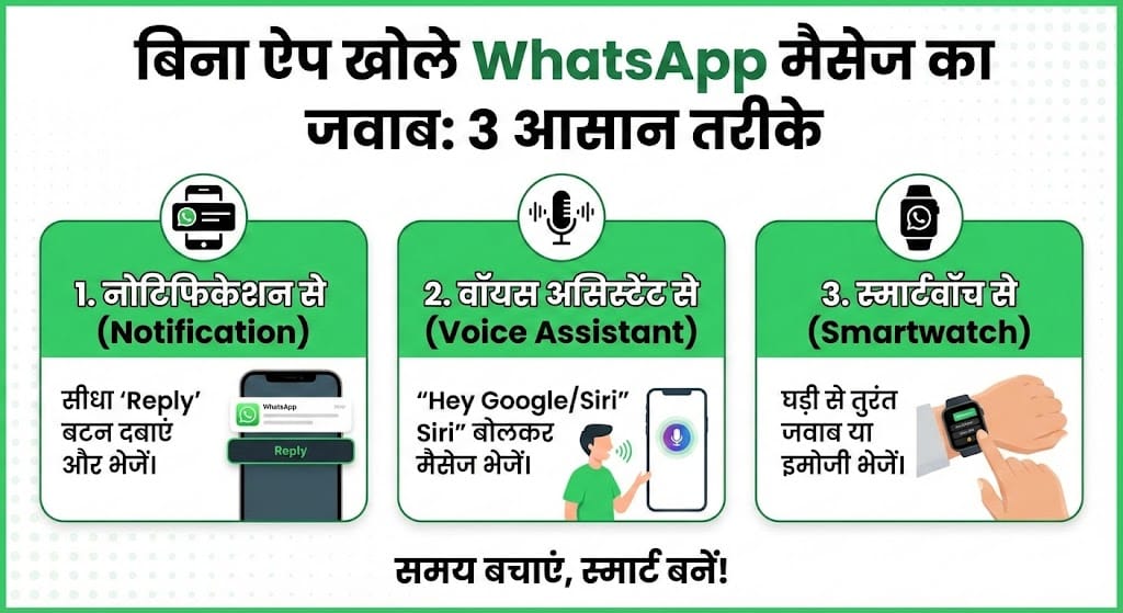 बार-बार WhatsApp खोलने का झंझट खत्म! ये 3 जादुई तरीके बना देंगे आपकी चैटिंग को सुपरफास्ट बार-बार WhatsApp खोलने का झंझट खत्म! ये 3 जादुई तरीके बना देंगे आपकी चैटिंग को सुपरफास्ट