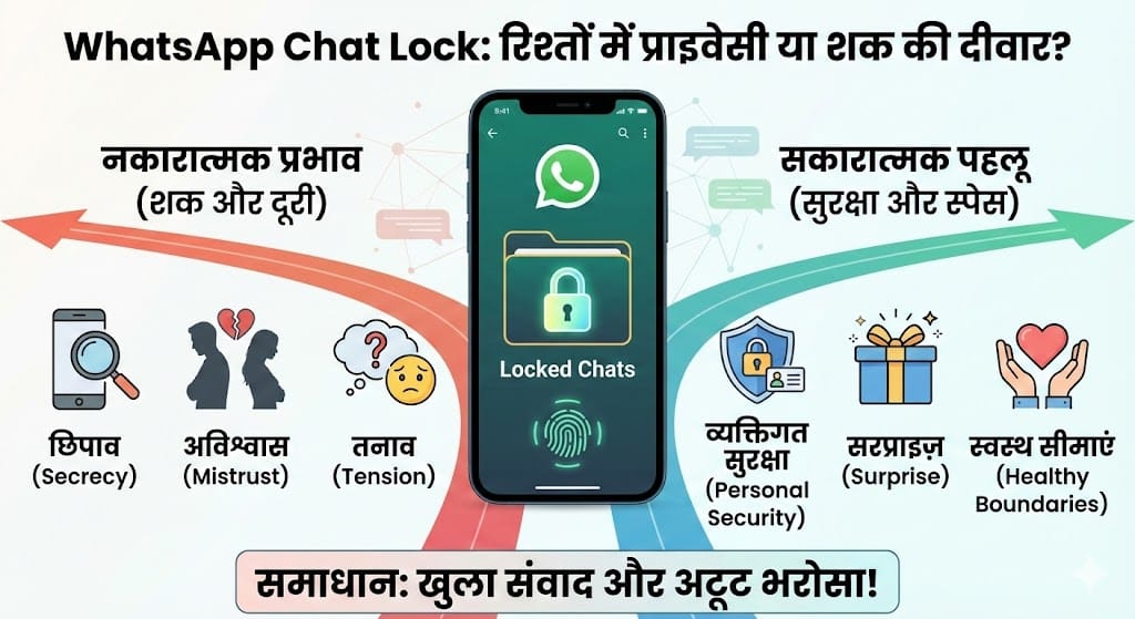 WhatsApp Chat Lock: क्या यह नया प्राइवेसी फीचर बन रहा है रिश्तों में दरार की वजह? WhatsApp Chat Lock: क्या यह नया प्राइवेसी फीचर बन रहा है रिश्तों में दरार की वजह?