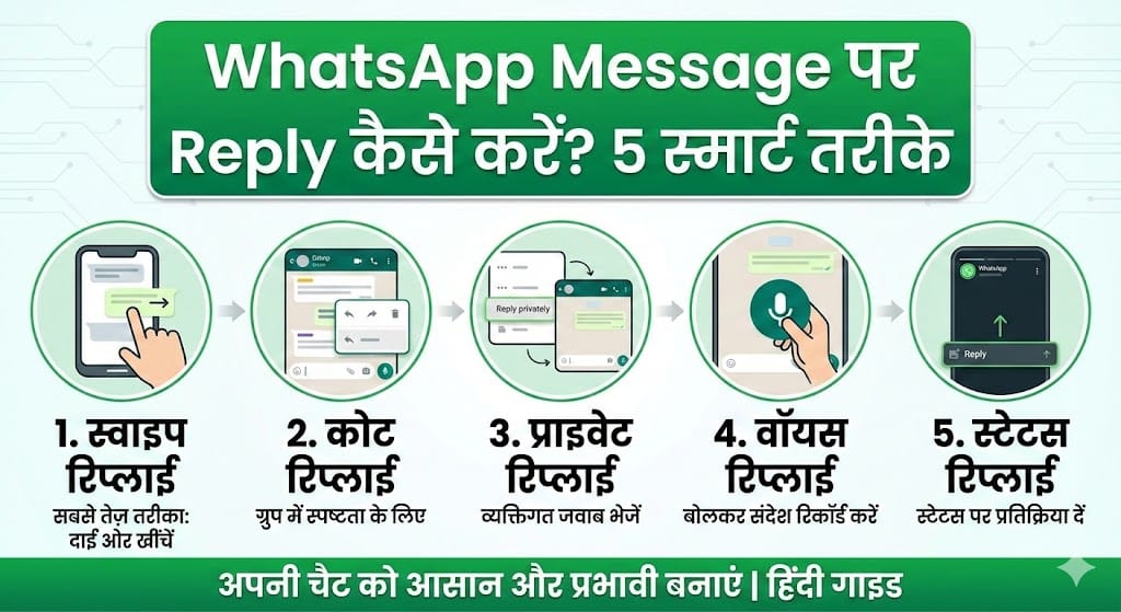 WhatsApp Message Par Reply Kaise Kare? Janiye Smart Aur Asan Tarike WhatsApp मैसेज पर रिप्लाई कैसे करें?
