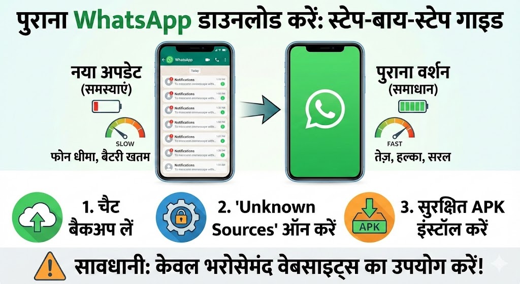 WhatsApp डाउनलोड APK Download Old Version: जानिए कैसे करें पुराना WhatsApp इंस्टॉल