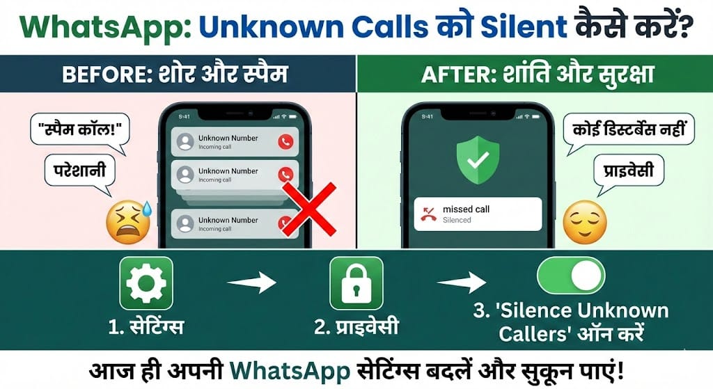WhatsApp New Feature: अब Unknown Calls नहीं करेंगी डिस्टर्ब, जानें Privacy Setting इनेबल कैसे करें WhatsApp New Feature: अब Unknown Calls नहीं करेंगी डिस्टर्ब, जानें Privacy Setting इनेबल कैसे करें