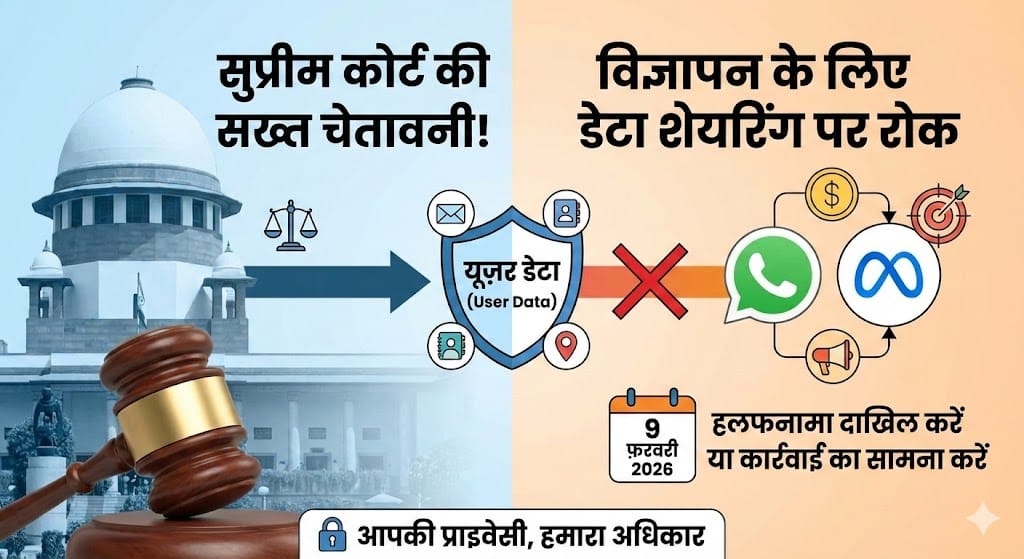 सुप्रीम कोर्ट का WhatsApp और Meta पर बड़ा एक्शन: अब विज्ञापन के लिए शेयर नहीं होगा आपका पर्सनल डेटा!