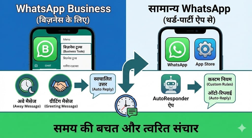 WhatsApp Auto Reply: अब आपका WhatsApp खुद देगा जवाब, जानें यह सीक्रेट सेटिंग और ट्रिक्स WhatsApp Auto Reply: अब आपका WhatsApp खुद देगा जवाब, जानें यह सीक्रेट सेटिंग और ट्रिक्स
