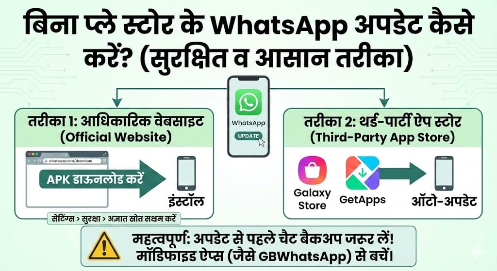बिना प्ले स्टोर के व्हाट्सएप अपडेट डाउनलोड करें