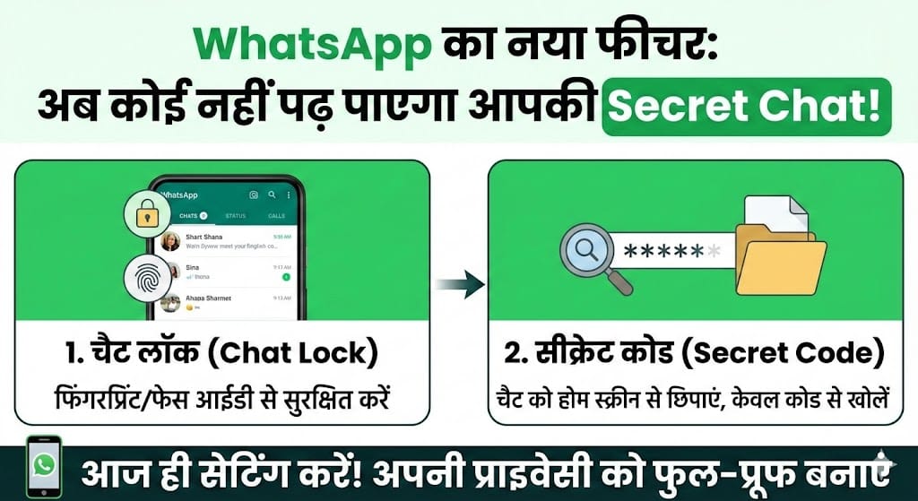 WhatsApp Secret Setting: अब कोई नहीं पढ़ पाएगा आपकी प्राइवेट चैट, जानें नया तरीका WhatsApp Secret Setting: अब कोई नहीं पढ़ पाएगा आपकी प्राइवेट चैट, जानें नया तरीका