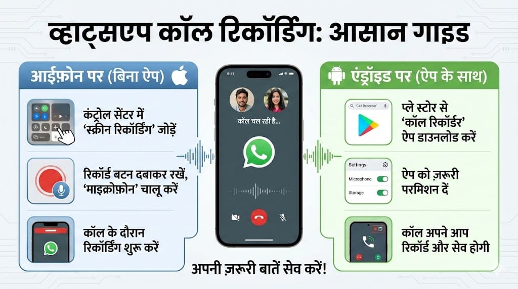 WhatsApp Call रिकॉर्डिंग 2026: iPhone और Android के लिए जाने वर्किंग और आसान तरीका WhatsApp Call रिकॉर्डिंग
