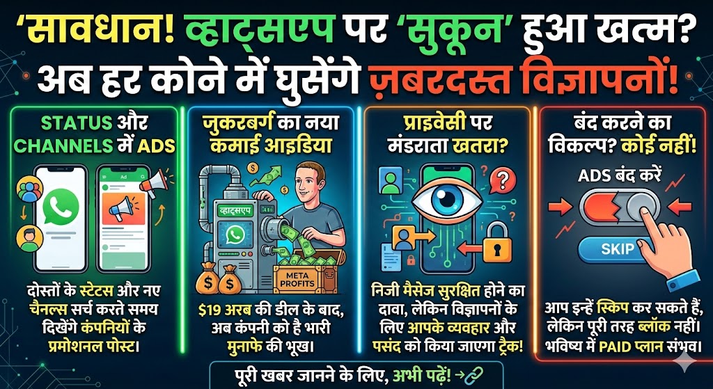 WhatsApp Ads Rollout: WhatsApp Status और Promoted Channels में दिखेंगे विज्ञापन, जानिए पूरी खबर