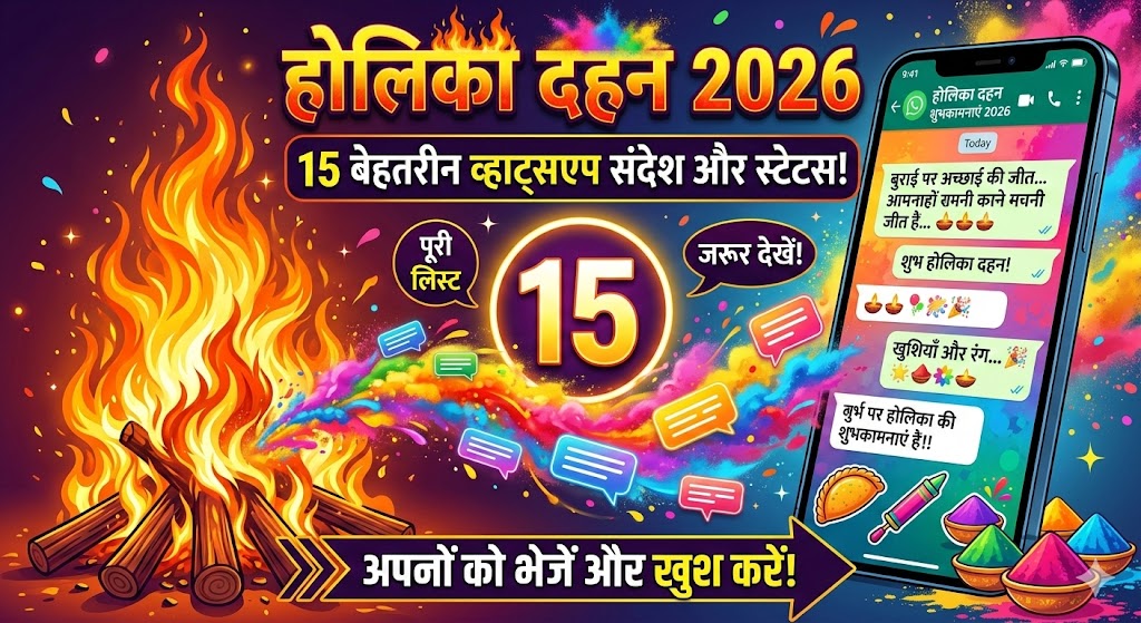 Holika Dahan 2026: WhatsApp पर अपनों को भेजें ये शानदार शुभकामनाएं और संदेश