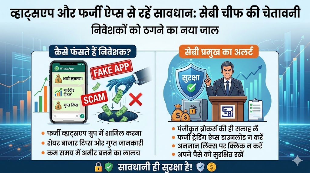 WhatsApp Scam Alert: सेबी चीफ की चेतावनी, फर्जी ऐप्स और WhatsApp ग्रुप्स से निवेशकों की ठगी