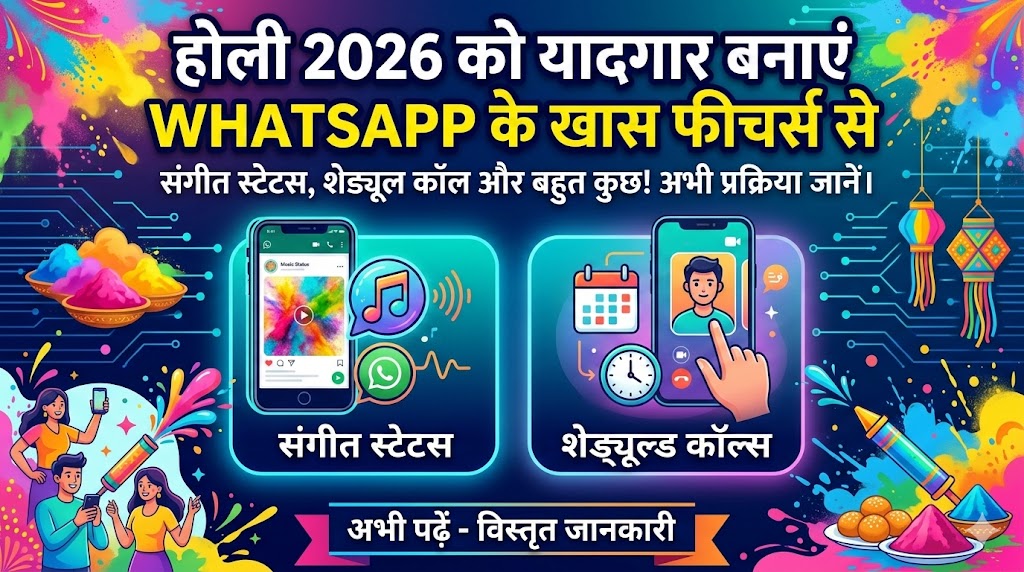 WhatsApp Holi 2026: म्यूजिक स्टेटस और शेड्यूल्ड कॉल्स से बनाएं अपनी होली खास