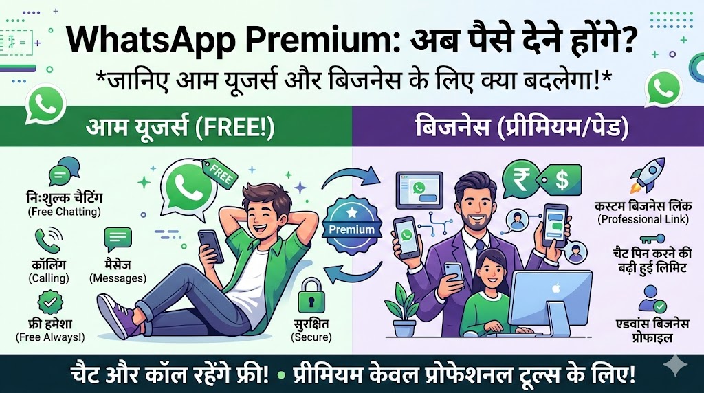WhatsApp Premium Plan: अब WhatsApp चलाने के लिए देने होंगे पैसे? जानें इन धांसू फीचर्स के लिए कितनी ढीली होगी जेब